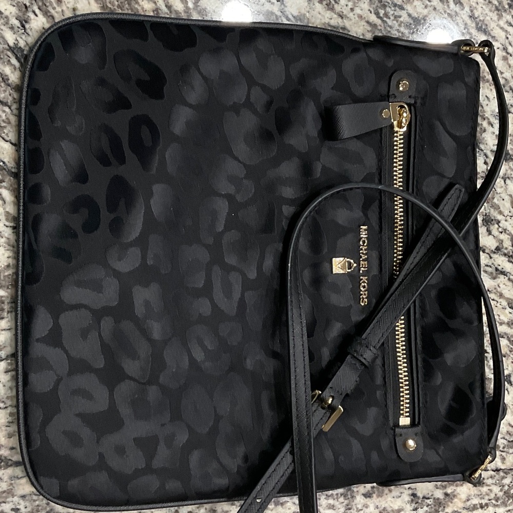 Michael Kors Black Animal Print Crossbody Bag